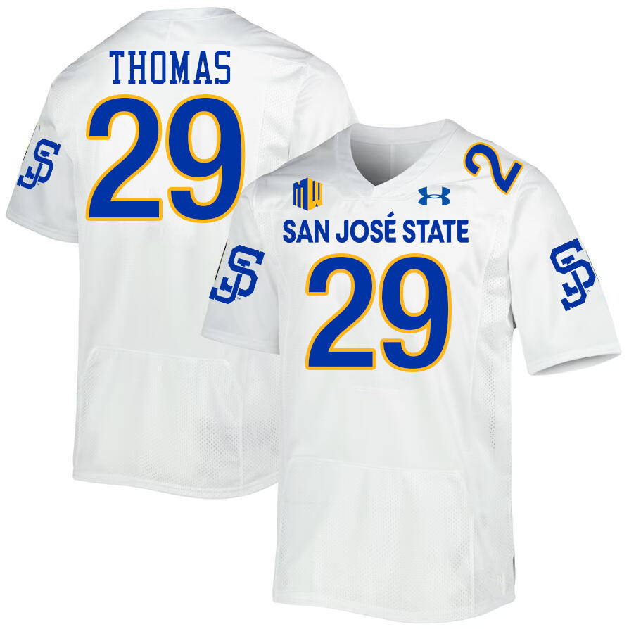 San Jose State Spartans #29 Jaylen Thomas College Football Jerseys,Uniforms-White